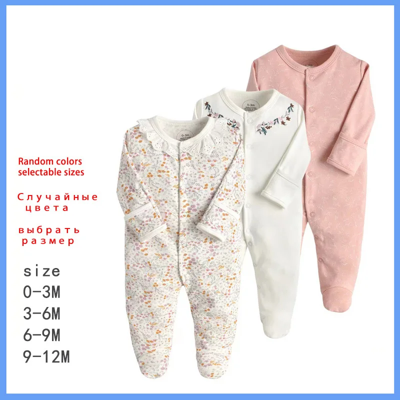 

Random Fall Unisex Baby Romper Long Sleeve Winter Toddler Clothes 3Pcs Newborn Boy Girl Onesie 100%Cotton Infant Cartoon Pajamas