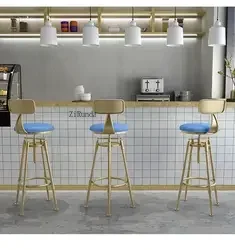 

Modern Design Leather Bar Chairs Coffee Chairs Cafe Furniture Metal Legs Dining Room Furniture High Stool