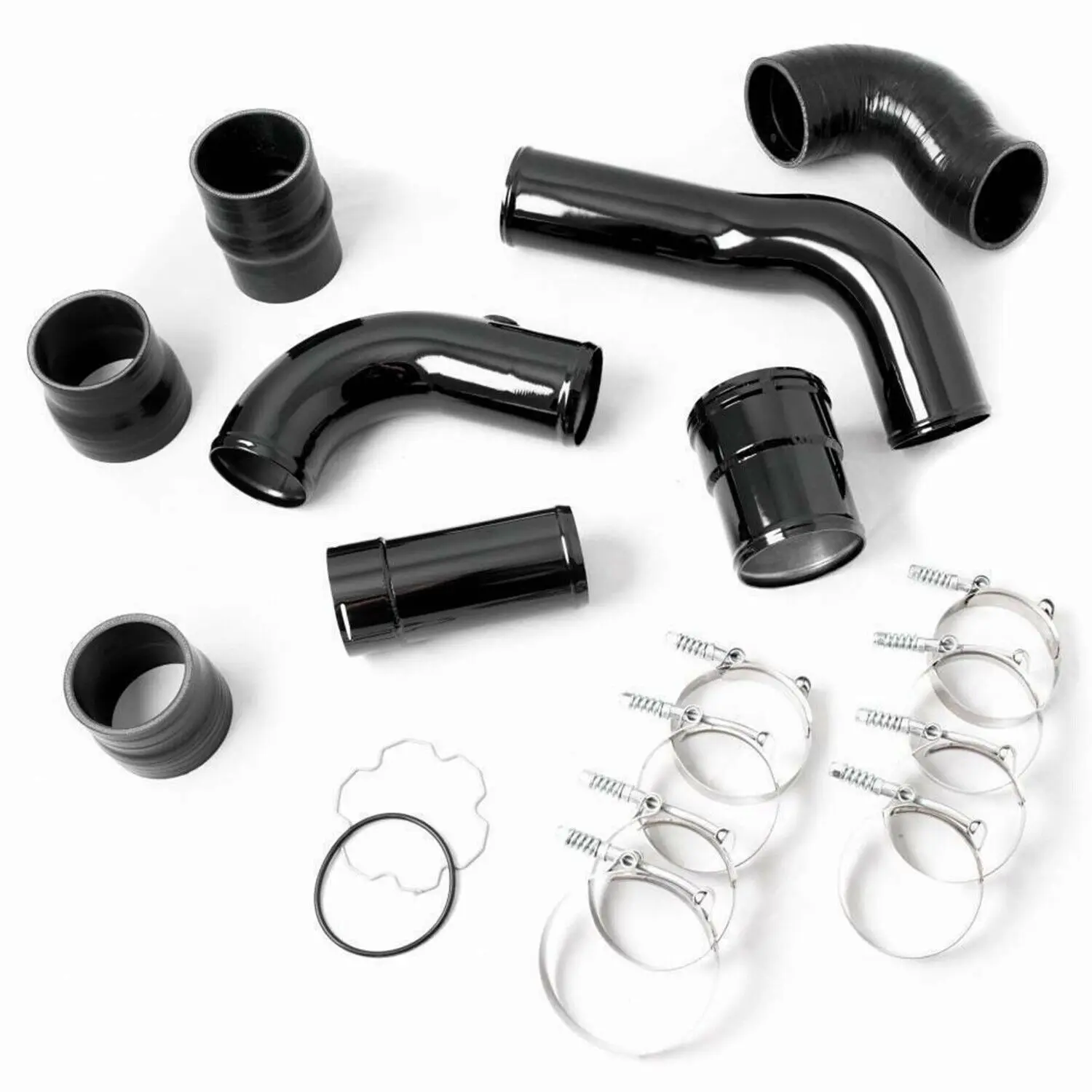 

Silver Black Cold & Hot Side Intercooler Pipe Upgrade for Ford 6.7L Powerstroke Diesel 11-16