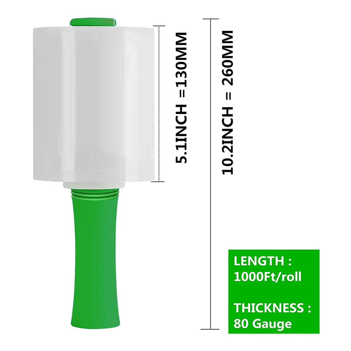 Сейчас в тренде Промышленная прозрачная эластичная пленка 5,1 дюйма 1000 футов для обертки поддонов с пластиковой ручкой, прочная самоклеящаяся упаковка