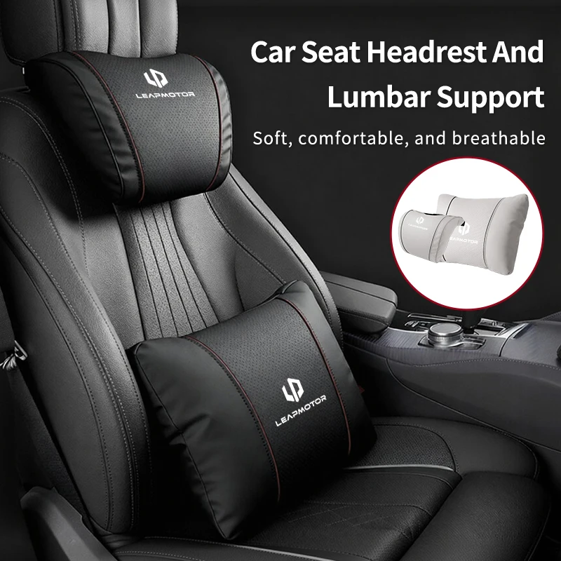 Car Seat Headrest Lumbar Support Neck Pillow Waist Cushion Backrest For Leapmotor Leap Motor C01 C11 T03 S01 C11 Reev 2022 2023