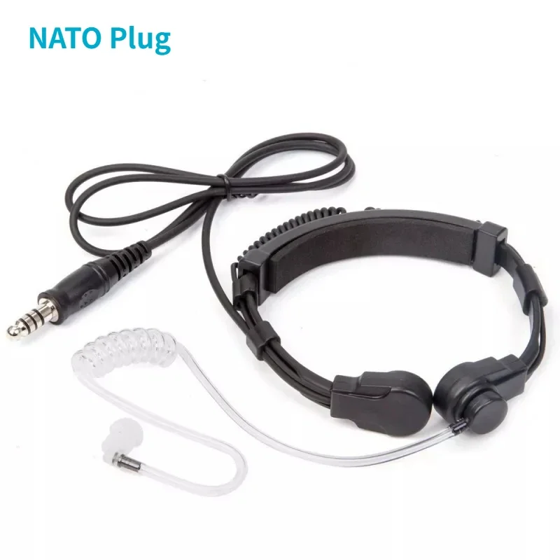 

7.1mm NATO Plug Headset Walkie Talkie U94 PTT Neck Throat Mic Earpiece Radio Tactical Headset for Baofeng Motorola Icom HYT TYT