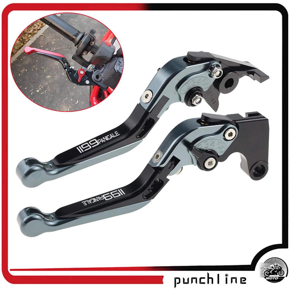 Fit 1199 Panigale/S/Tricolor 2012-2020 Clutch Levers For 1199 Panigale S Folding Extendable Brake Handles