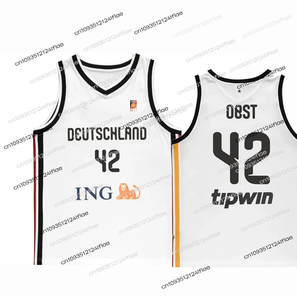 2026 New German Basketball Jerseys Obst #42, Schröder #17 Kids Special Basketball Jersey Kit Fan Basketball Jersey Vest