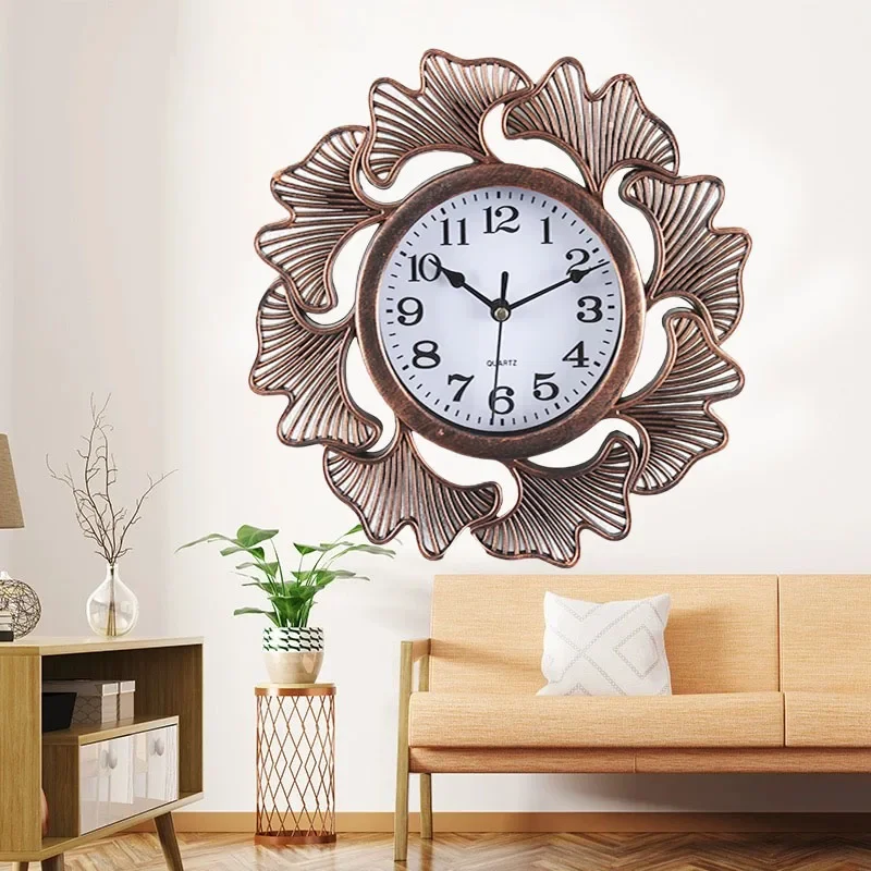 Silent fashion watch art wall watch European wall clock American living room clock Creative retro decorative wall clock home