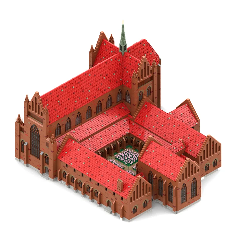 New 22515Pcs Moc European Medieval Street View North Monastery Model Diy Creative Ideas Bricks Toy Birthday Gift Building Blocks
