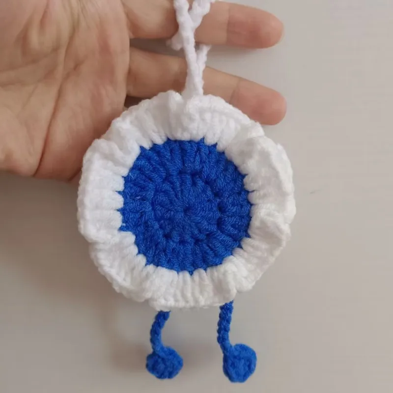 Cute Flower Knitted Keychain Handmade Crochet Pendant Creative Car Bag Mobile Phone Charm Gift Clothing Decoration