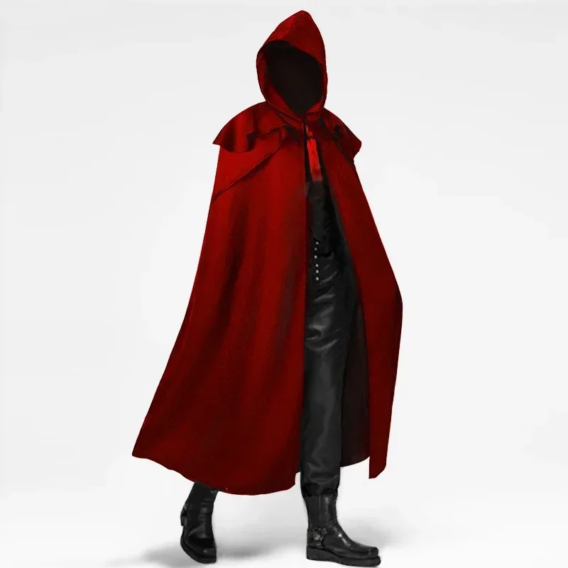 

Medieval Gothic Long Cape for Men 4 Color Options New Halloween Party Accessory