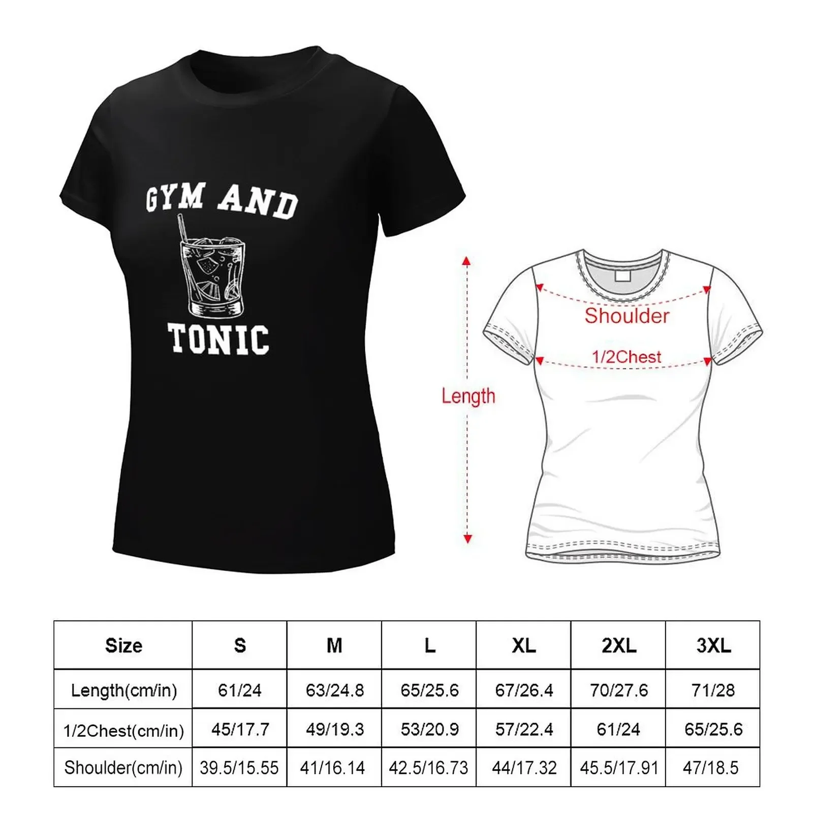Gym and Tonic T-Shirt Aesthetic clothing animal prinfor customs design your own female Summer Women's clothing