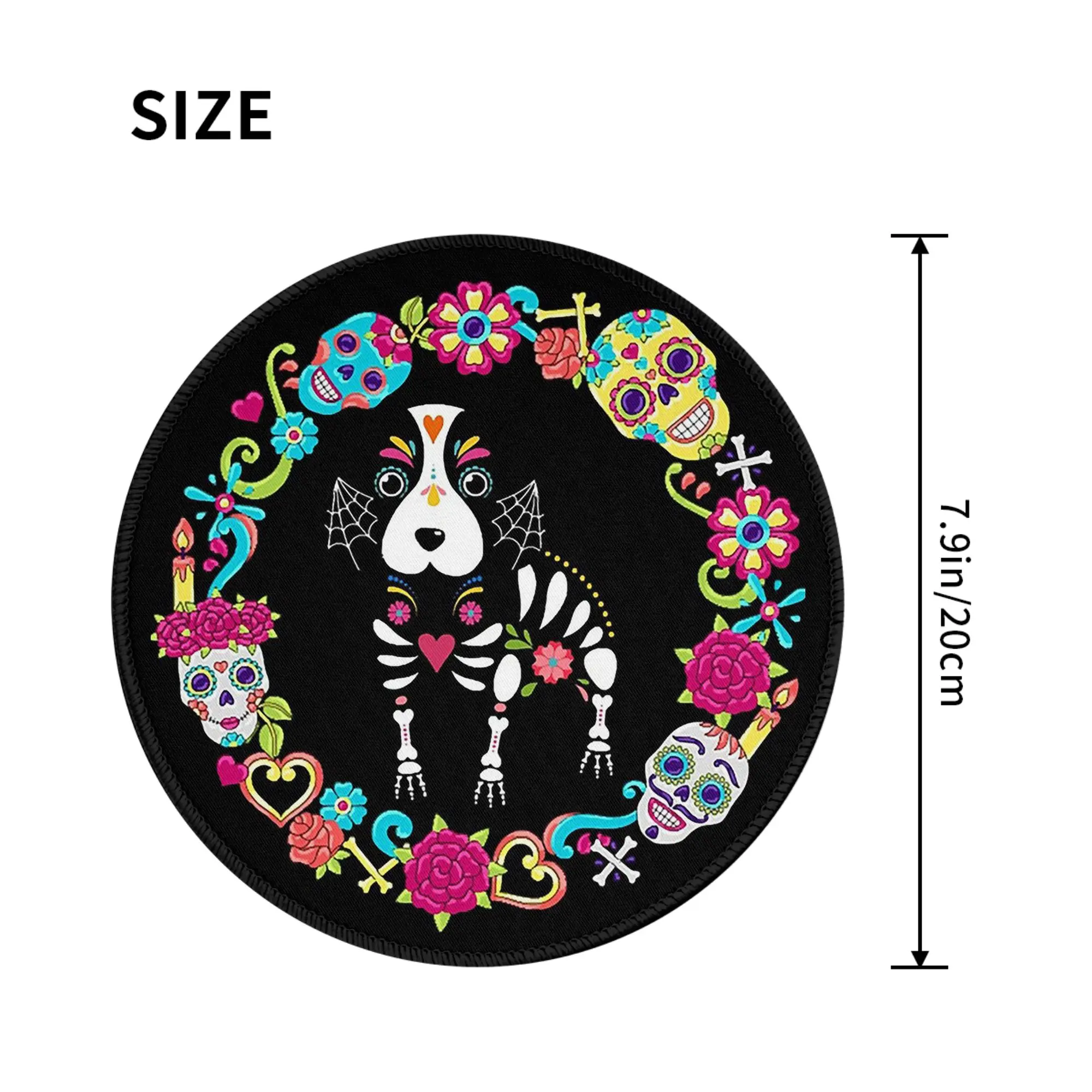 Dog Dias De Los Muertos Day of the Dead Mouse Pad Computer Keyboard Mouse Mat PC Laptop Desk Mat Office Accessories Table Mats