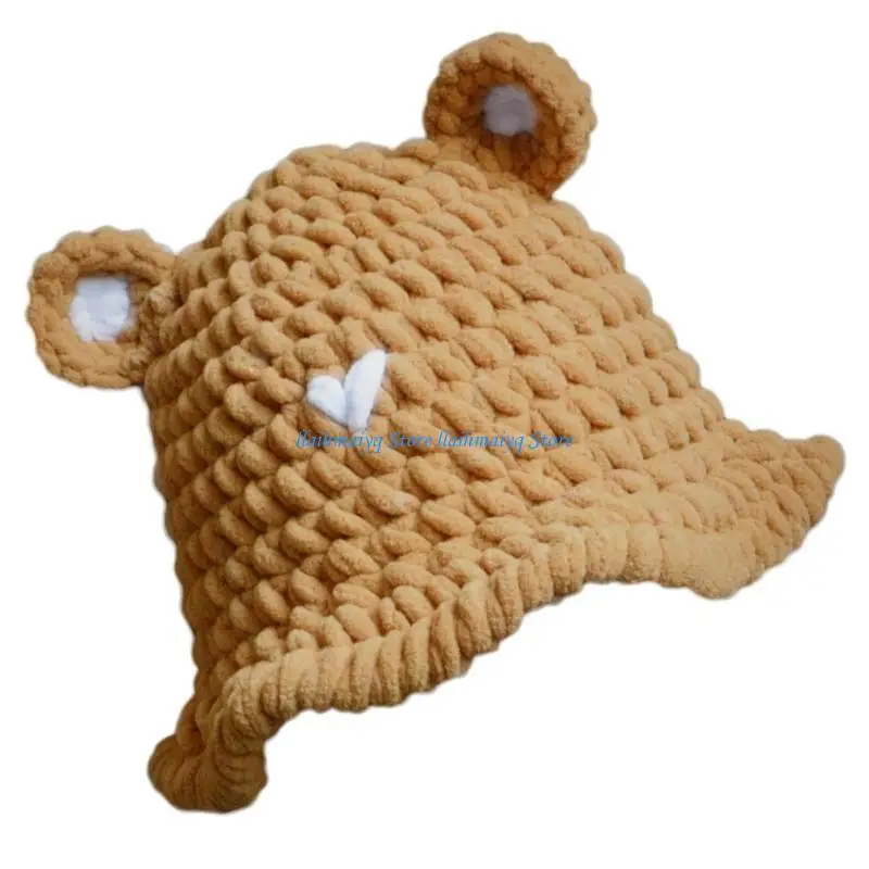 573B Fashion Bear Ear Hat Outdoor Wandelhoed Pullover Hat Outdoor Activity Skull Hat