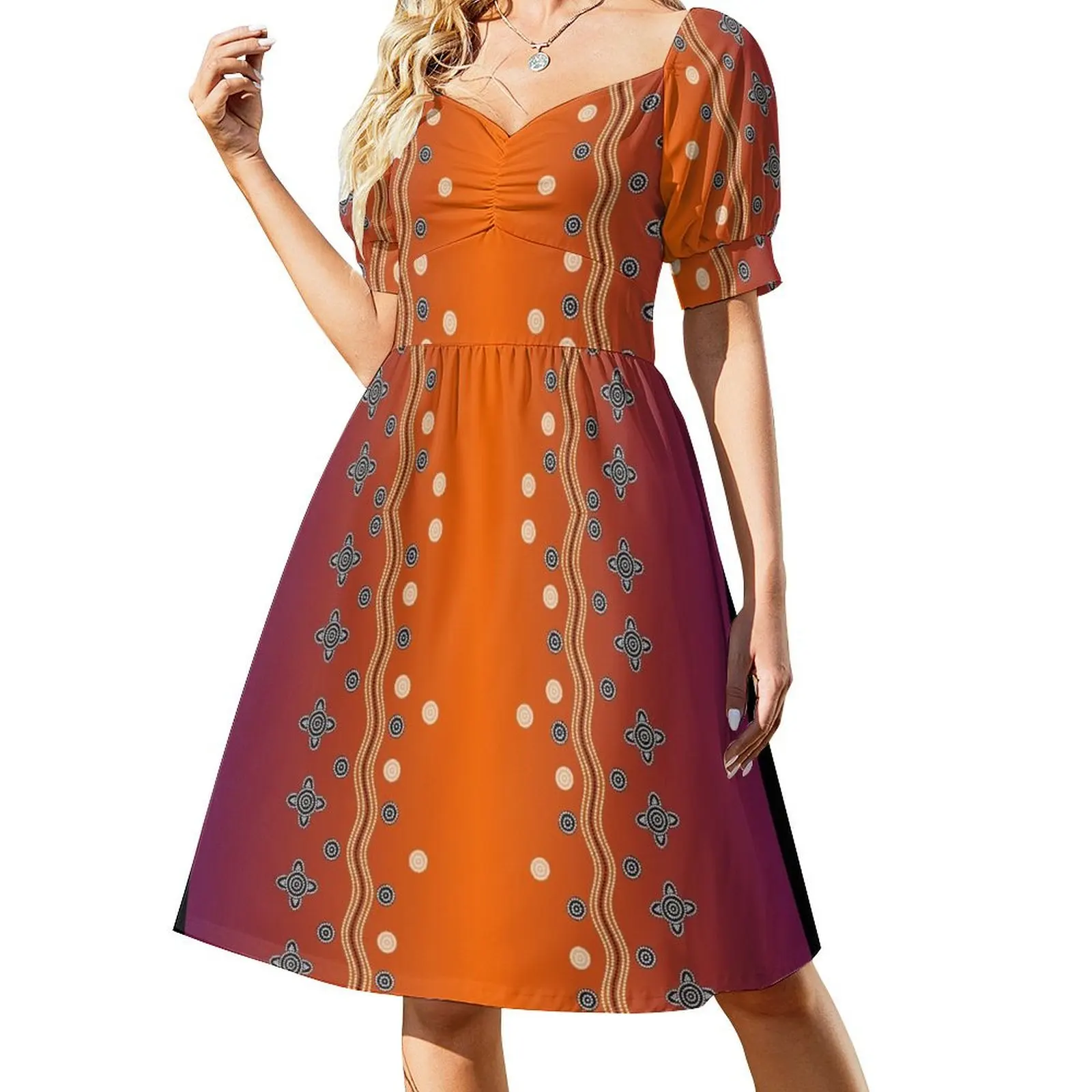 

dot painting on gradient background Short-Sleeved Dress dress summer cute dress