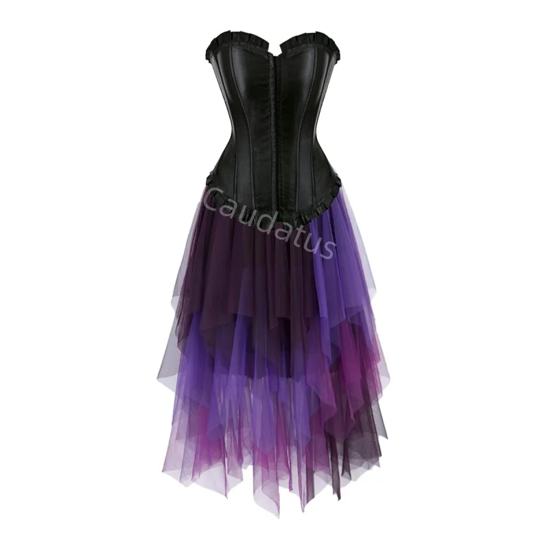 

Корсетное платье, костюм, кружевная длинная юбка, комплект с простом бюстье, костюм для вечеринки, сексуальный бурлеск, женский плюс размер, готический Хэллоуин