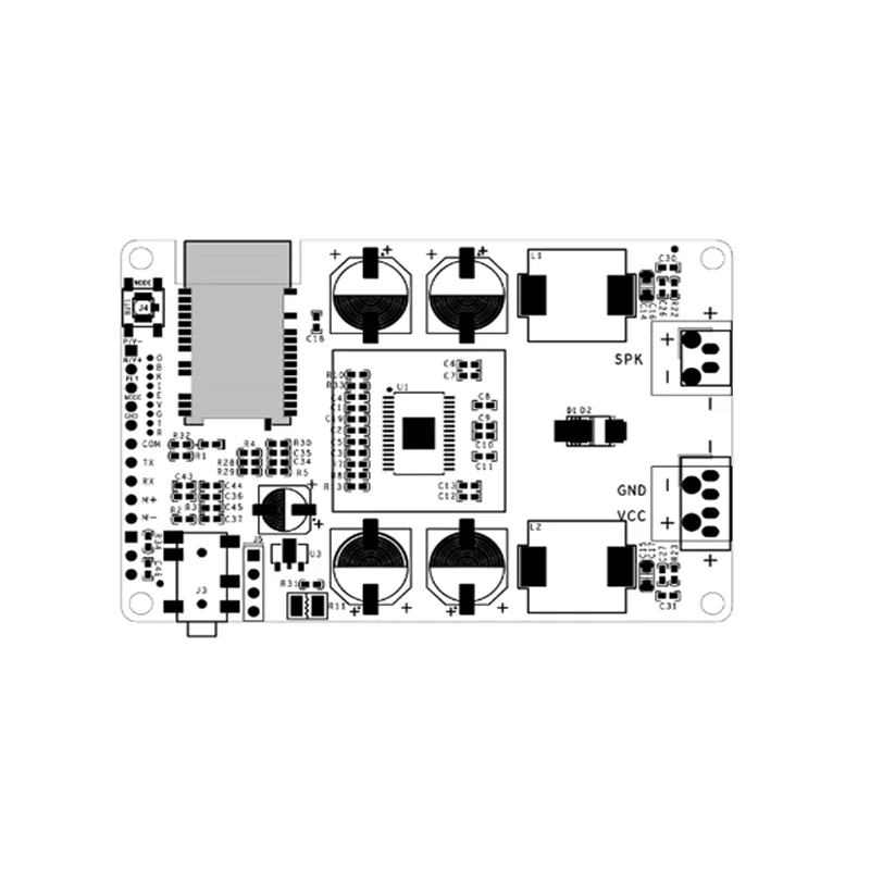 1pcs TWS mono Bluetooth 5.2 Power amplifier switch EQ wireless group stereo 100W80W serial port renamed AUX