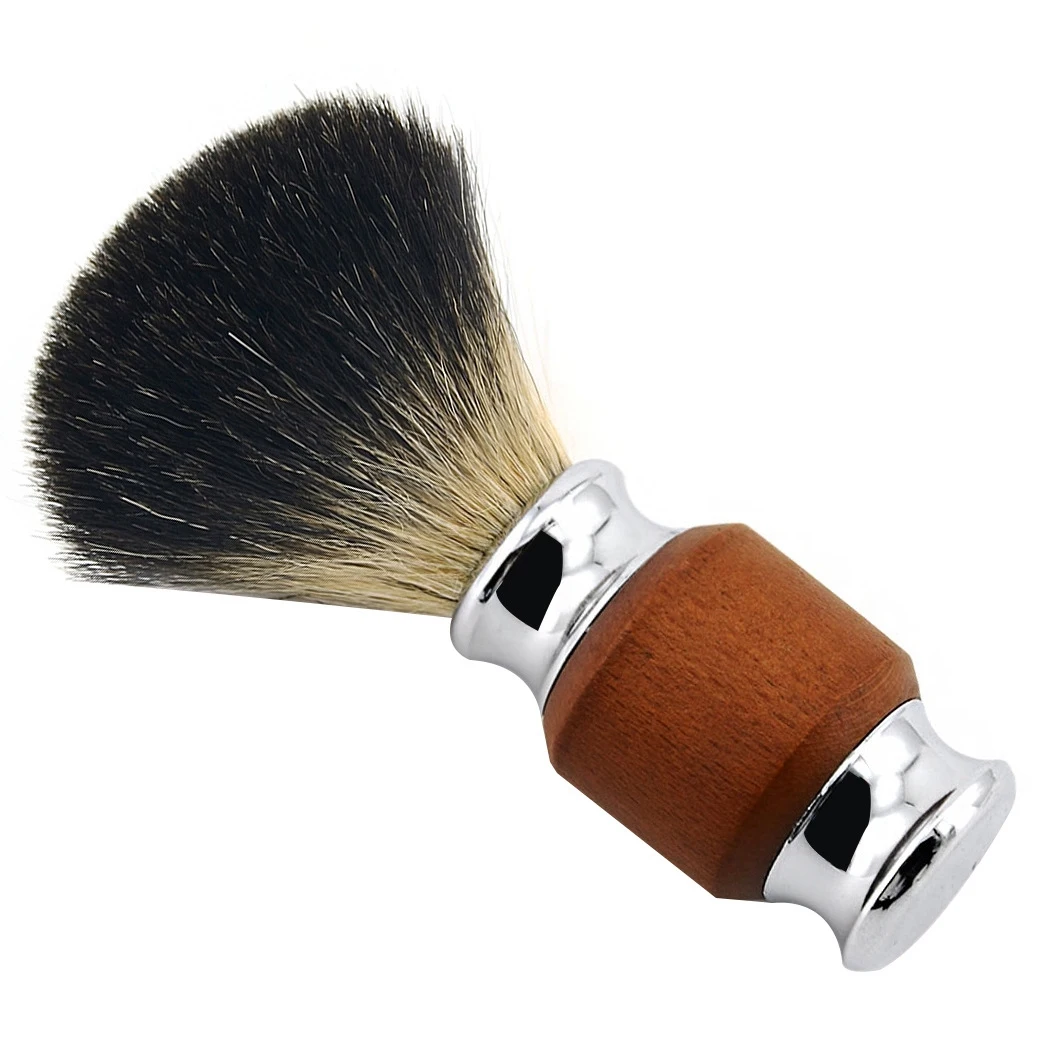 1 pz pennello da barba in puro tasso per capelli pennello da barba da uomo con manico in legno fornitura vari rasoi per capelli