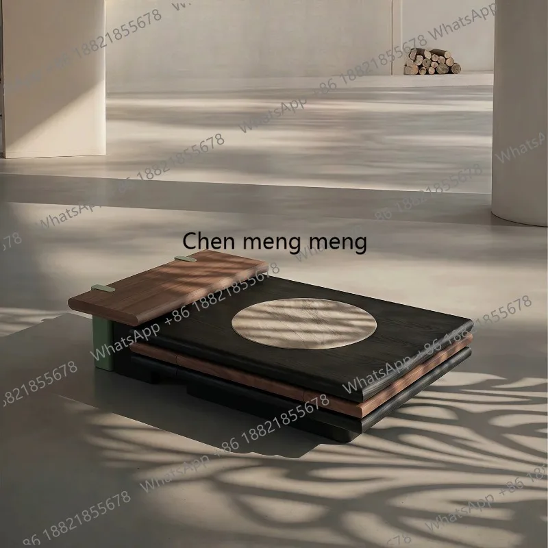 

Italian minimalist natural travertine coffee table combination square living room master design villa large flat floor special