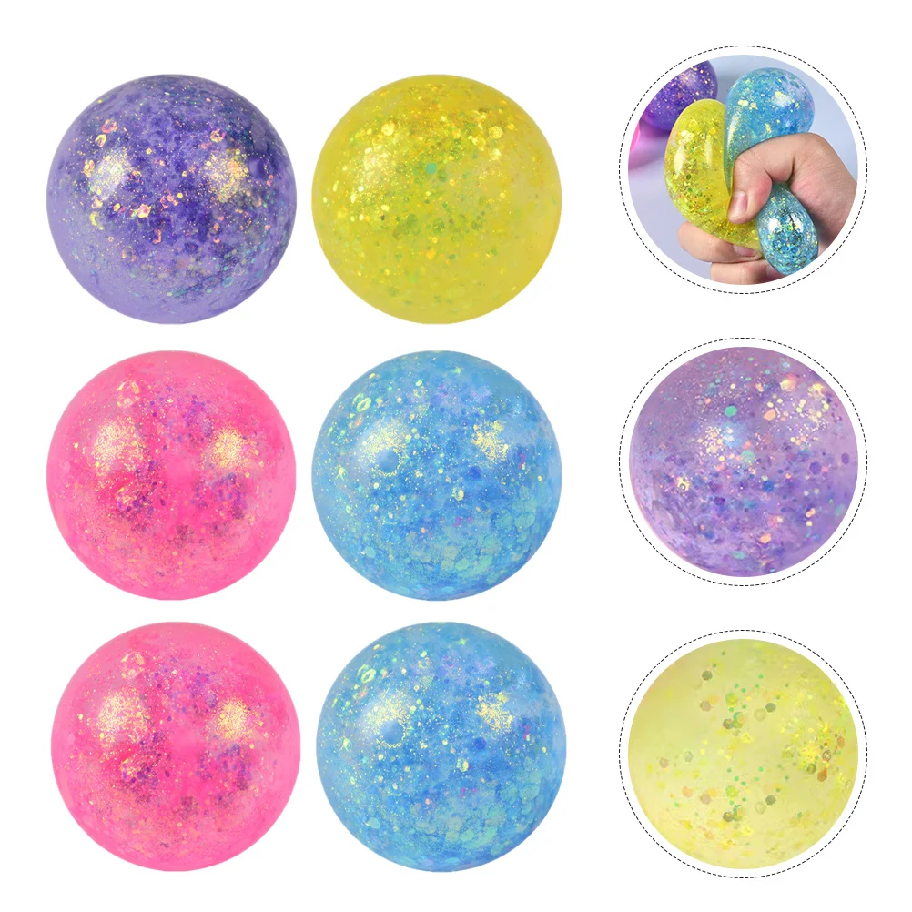 

6Pcs Pressure Relief Stress Balls Stretchy Colorful Squeeze Soft Sensory Balls for Relaxing Office Home Vent Squeeze Toys