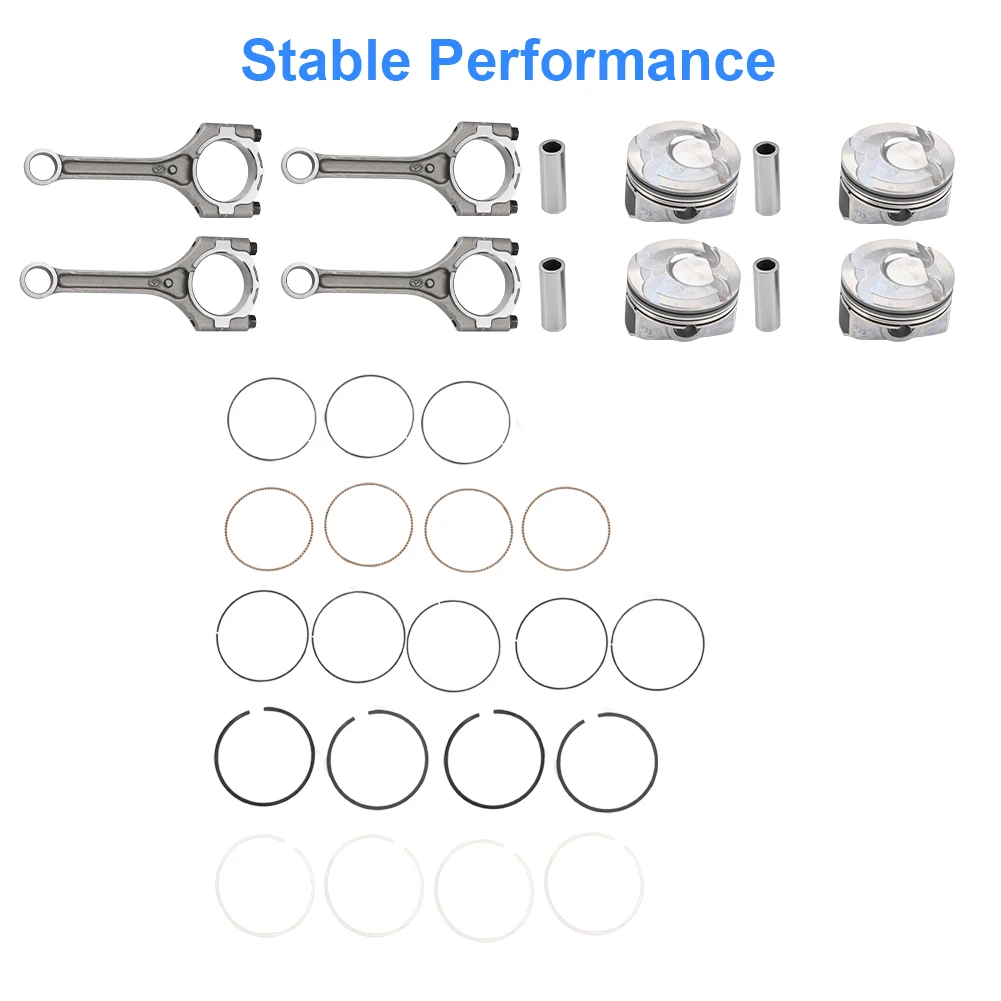 Kit de anillos de pistón de biela compatible con Hyundai Accent Veloster Kia Rio Soul 2010-2018 230412B600 234102B600 230412B610
