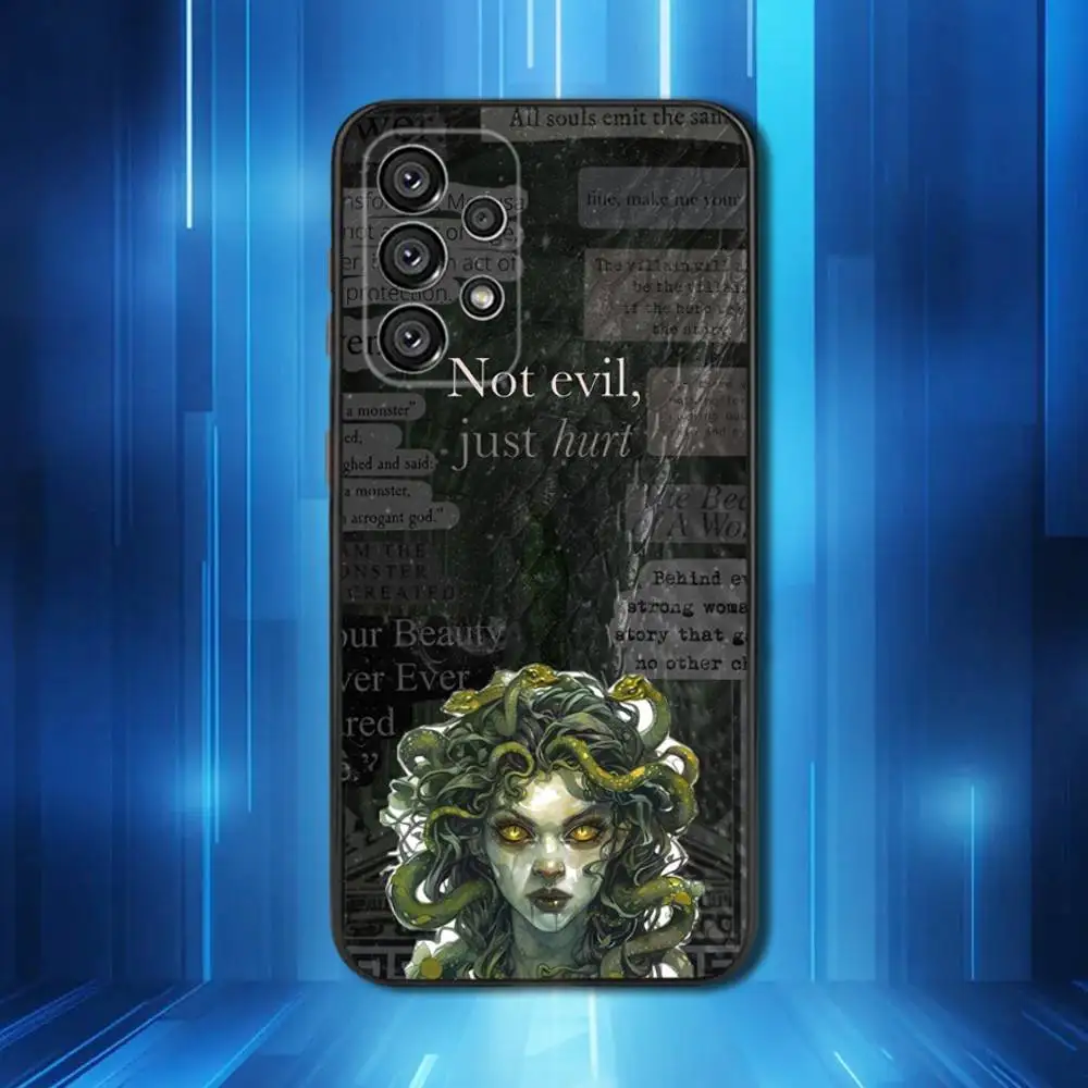 الأساطير اليونانية الفن ميدوسا لسامسونج غالاكسي A53,31,52,72,41,22,73,32,71,Note,J7,8,9,5G لينة الأسود سيليكون جراب هاتف