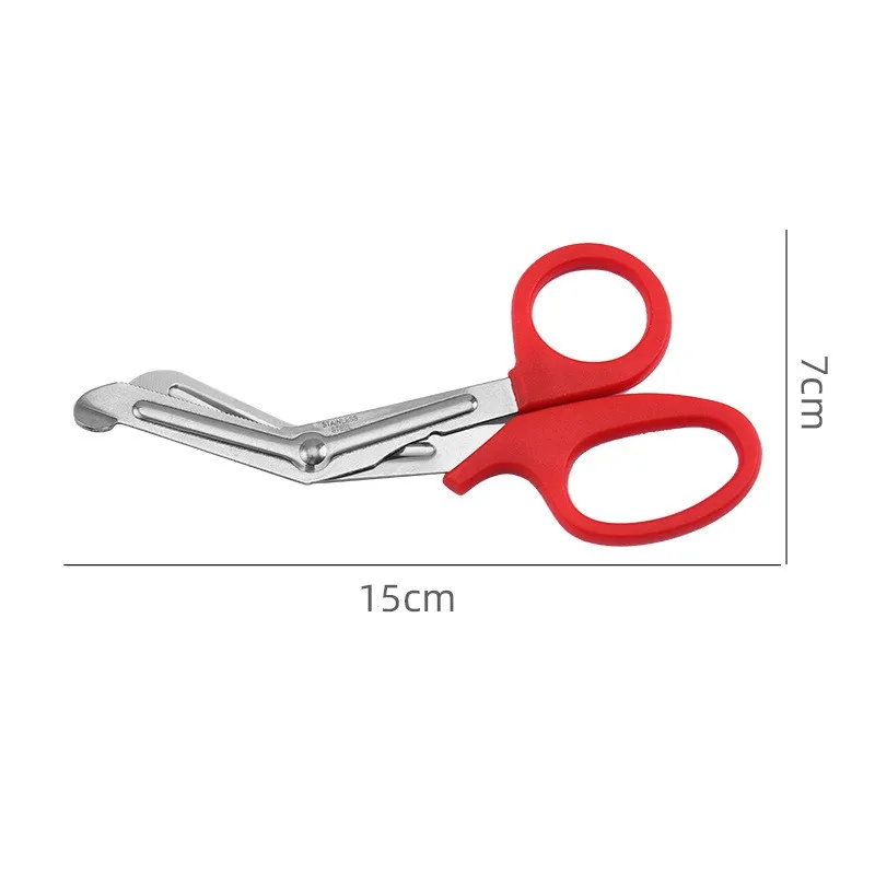 Tijeras de rescate médico con mango de plástico, tijeras de primeros auxilios de gasa para heridas de acero inoxidable, herramienta manual práctica