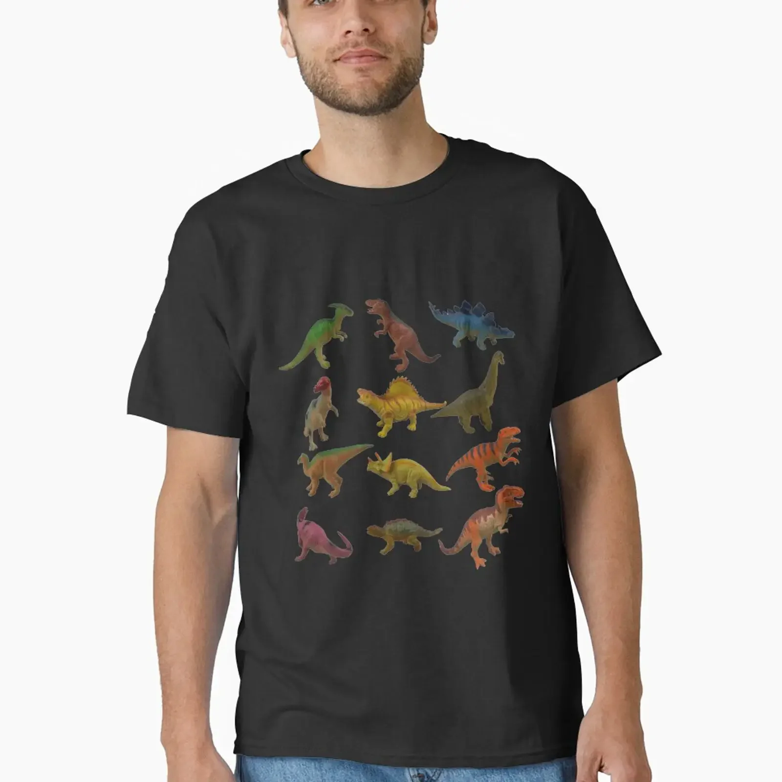Thumbnail 1 of 7 Classic T Shirt Plastic Dinosaurs designed and sold by nakata7spain vintage Washed Unisex designer clothes