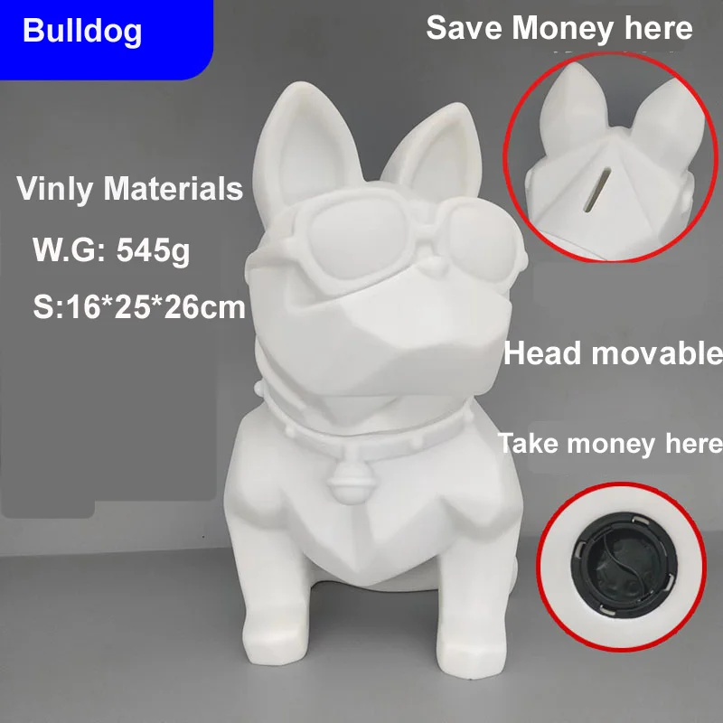

26cm Bulldog Toy Art Customized DIY Desiger Toys for Artist White Dolls home decoration Do it Yourself Vinyl Figure Accessories