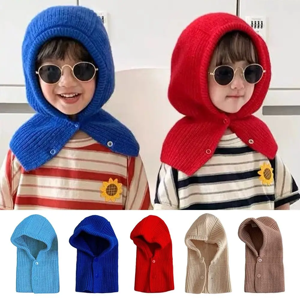 العصرية بلون محبوك قبعة سميكة الدافئة الطفل سدادات حماية الأذن قبعة قطعة واحدة المتكاملة الغزل متماسكة إيرفلاب قبعة الأطفال #3