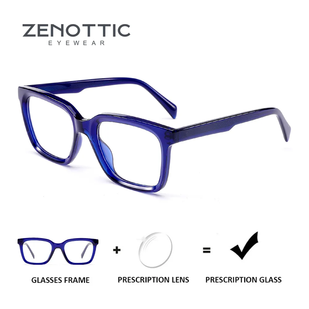 

ZENOTTIC Women Retro Chic Glasses Square Acetate Frame Prescription Ready Photochromic