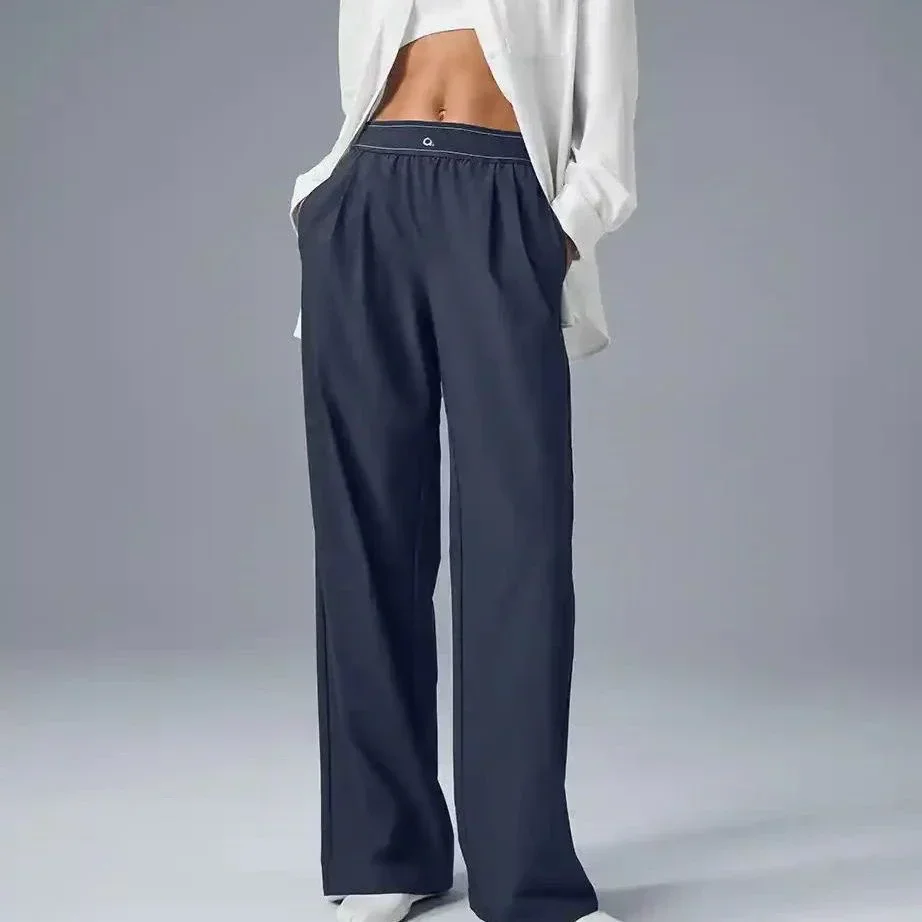 

High-Waisted Straight-Leg Suit Pants for Women Yoga Sports Casual Outdoor Comfortable Wide Loose Fit Trousers