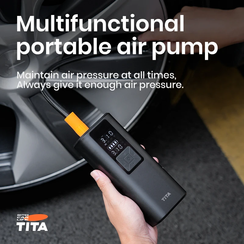 Portable Air Pump Built-in Hidden Storage Car inflator pump Car tire pressure display Electric car bicycle basketball electric i