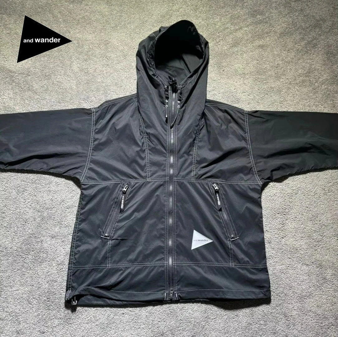 Pertex Wind Jacket Unisex Ultra Light Nylon Hooded Windbreaker Water Repellent Reflective Stitching Outdoor Hiking Trekking Coat