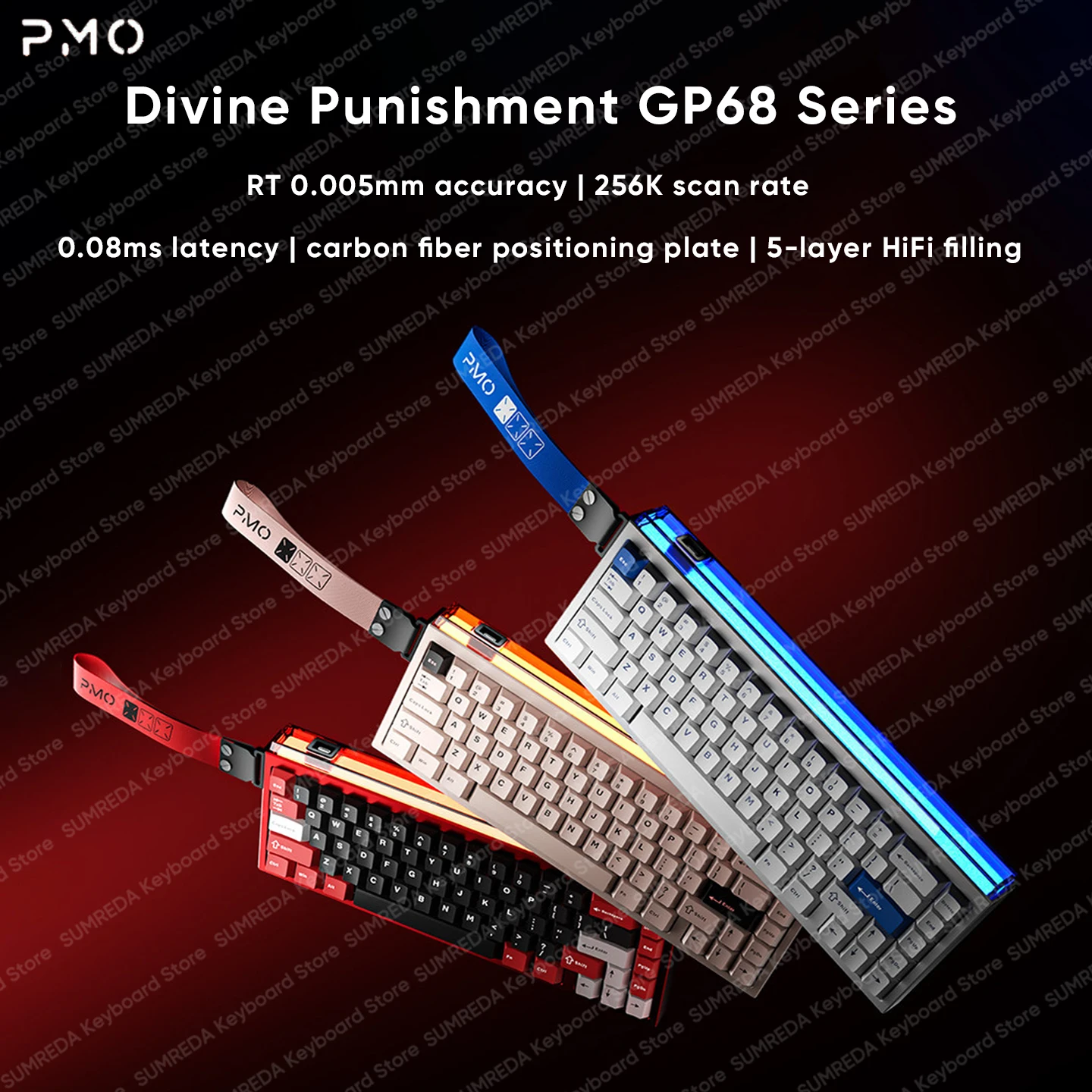 

Игровая механическая клавиатура PMO GP68 с проводным подключением, магнитными переключателями, алюминиевым корпусом, откликом 0.005мс, частотой 8кГц, задержкой 0.08мс, RGB-подсветкой, для киберспорта и FPS-игр