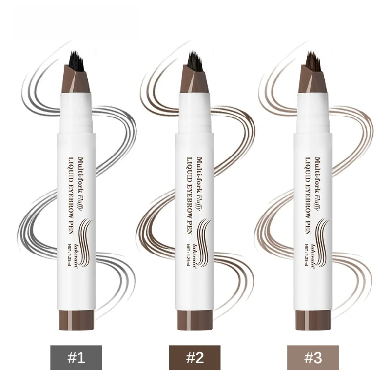 Feathery Liquid Eyebrow Pen: MultiBrush Design for Waterproof, Smudge-Proof & Long-Lasting Brows with Microblading Effect