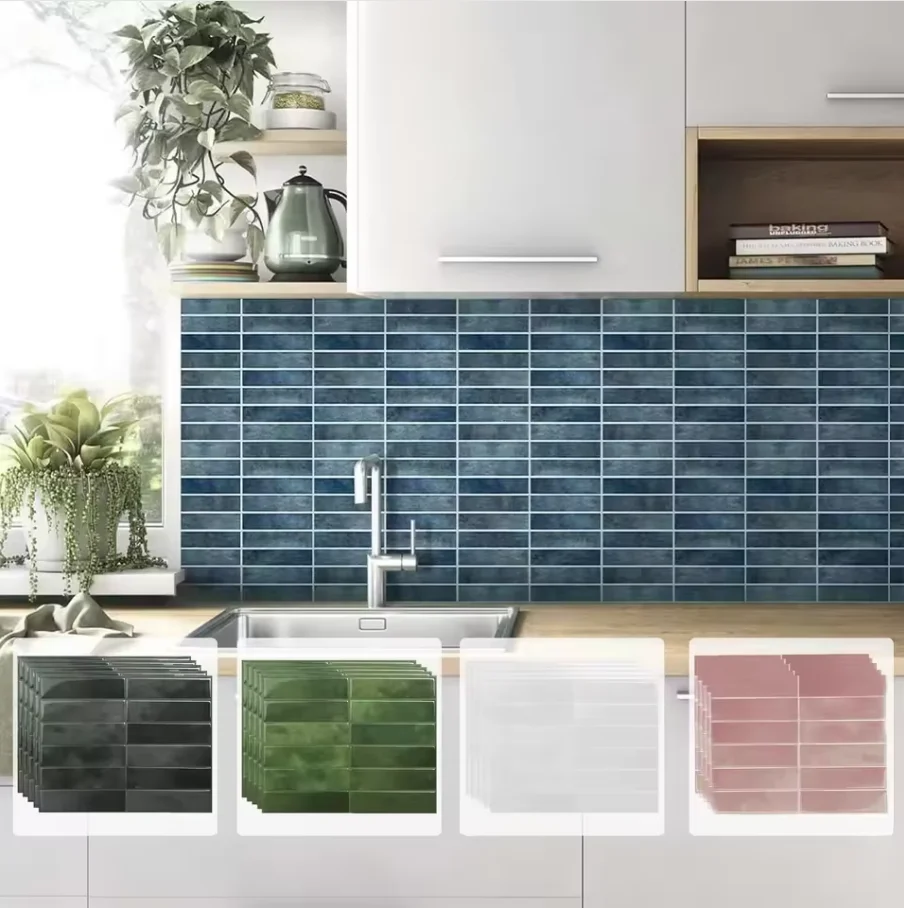 Waterproof Mold Resistant Wall Decals, 22.9x29cm Self-Adhesive Tile Stickers for Bathroom Kitchen Backsplash Home Decor Stickers