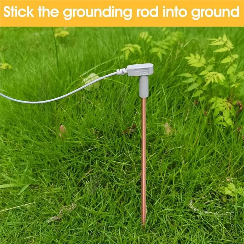 DT17 Ground Rod Kit with 40ft Female Ground Wire, 2x12in Pure Copper Grounding Rod for Grounding Mat Blanket Connection