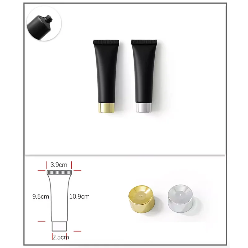 

30ml Empty Cosmetic Soft Tube 30g Matte Black Plastic Squeeze Bottle Eye Cream Essence Lotion Ointment Refillable Container