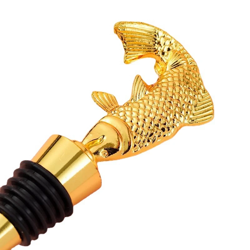 

10PCS Wedding Party favors Gift Gold Fish Red Wine Stopper Strong Seal Keep Fresh Stopper Cork Cover