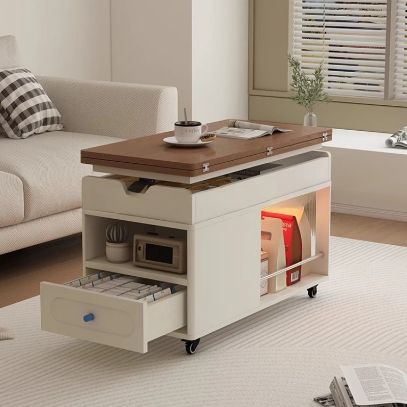 Sofa side table removable folding lift coffee table household living room