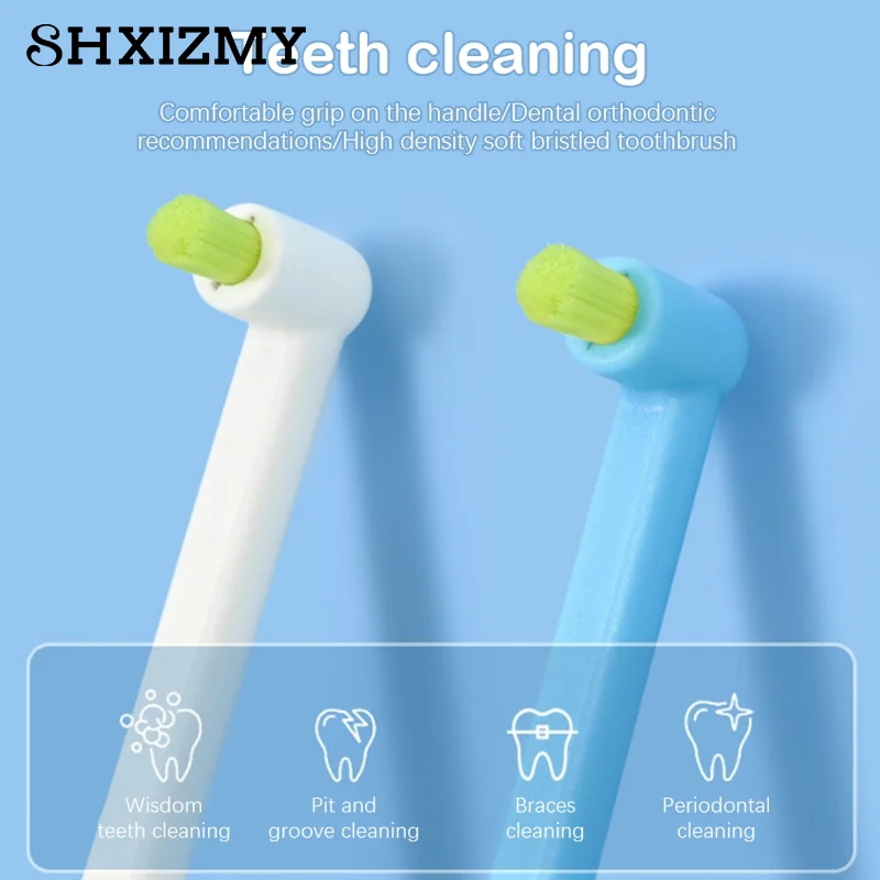 

Ортодонтическая межзубная щетка, Мягкая зубная щетка для чистки зубов, искусственная маленькая головка, мягкие волосы для взрослых, инструменты для гигиены полости рта