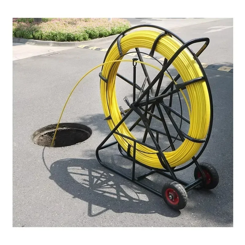 2026 Latest 11mm Diameter 300m Fiberglass Duct Rod Fiber Snake Push Puller for Optical Fiber Cable Installation Pulling and