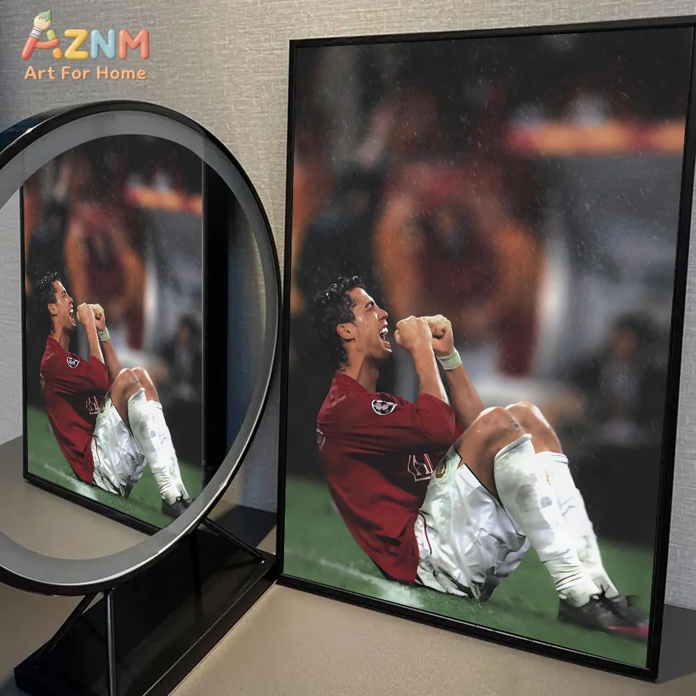 1pc  C-Cristiano Ronaldo CR7 Poster Self-adhesive Art Waterproof Paper Sticker Coffee House Bar Room Wall Decor view 3
