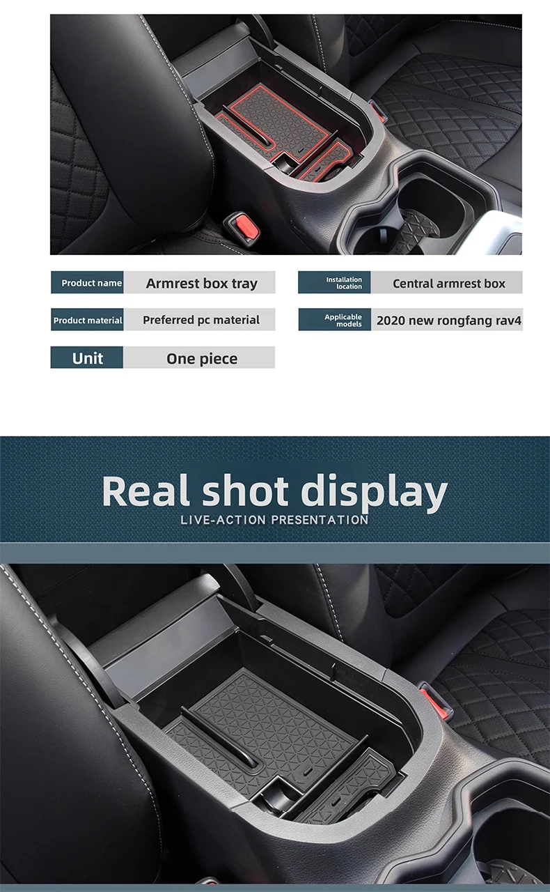 Für Toyota RAV4 XA50 2019 ~ 2025 RAV 4 Hybrid Auto Center Konsole Dashboard Organizer Fach Armlehne Lagerung Box Innen zubehör – Detail 5