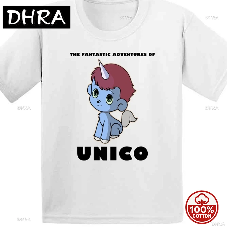 Camiseta con diseño de la película de anime The Fantastic Adventures Of Unico, estilo estético, dibujos animados de anime, ropa de verano de gran tamaño para mujer