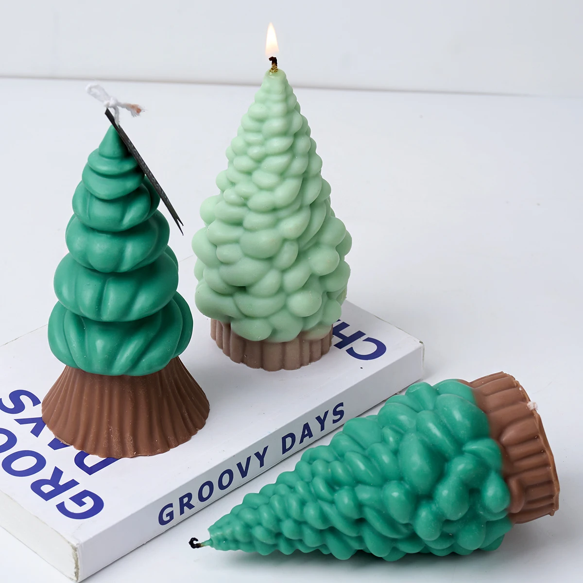 New Bubble Pine Silicone Candle Mold DIY Handmade Christmas Tree Craft Making Scented Soap Plaster Resin Molds 3D Xmas Ornaments