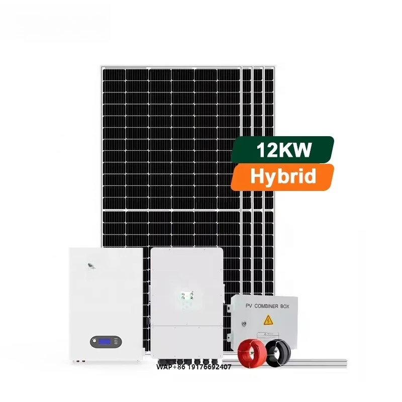 Verdisun 12KW Hybrid on Grid Solar System Full Kit Solar Panels Deye Inverter 48V 200AH 300AH Lithium Batteries Roof Mounting