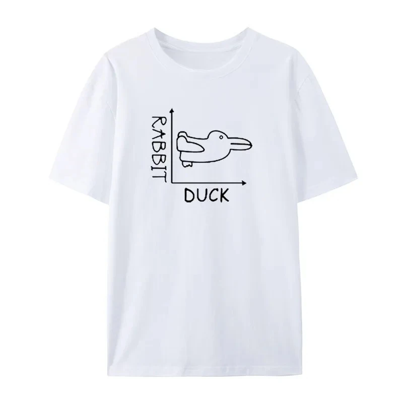 Duck Rabbit Fun Math T-Shirts Father's Day Birthday Gift  Women Funny Tee Summer T-shirt 90s Girls Graphic Cute Short Sleeves