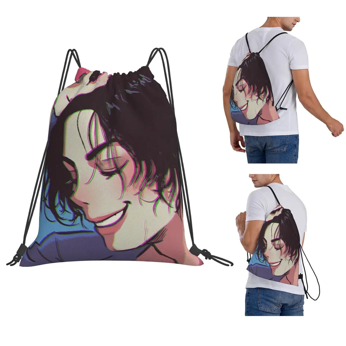 

The King Of Pop Michael Jackson Backpacks Casual Drawstring Bags Sundries Bag Book Bags for Travel Students
