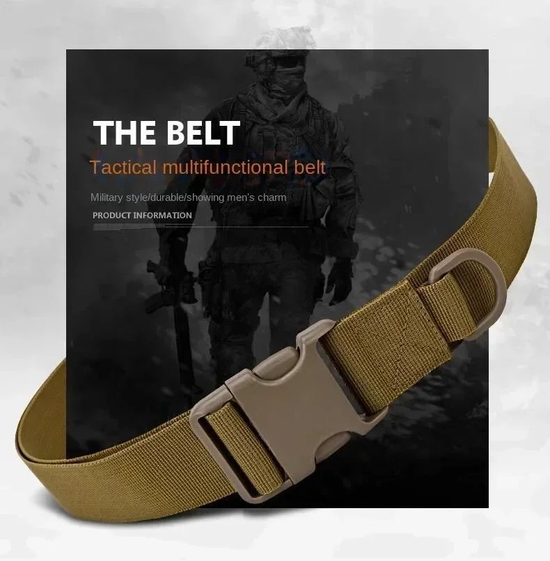 Army Style Combat Belts Quick Release Tactical Belt Fashion Black Men Canvas Military Waistband Outdoor Hunting Cycling 125cm