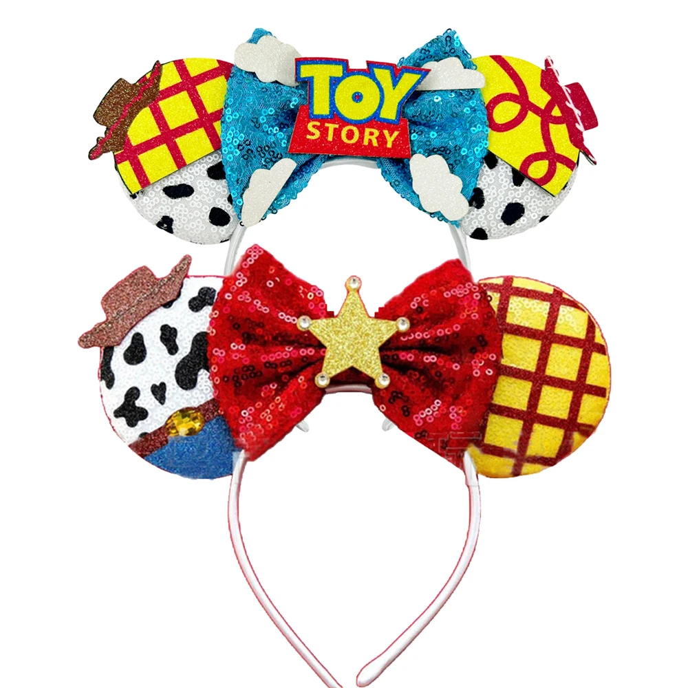 Mickey Mouse Ears Headbands Women Bows Hair Accessories Toy Story Headband for Girls Kids Buzz Lightyear Alien Headwear image 3