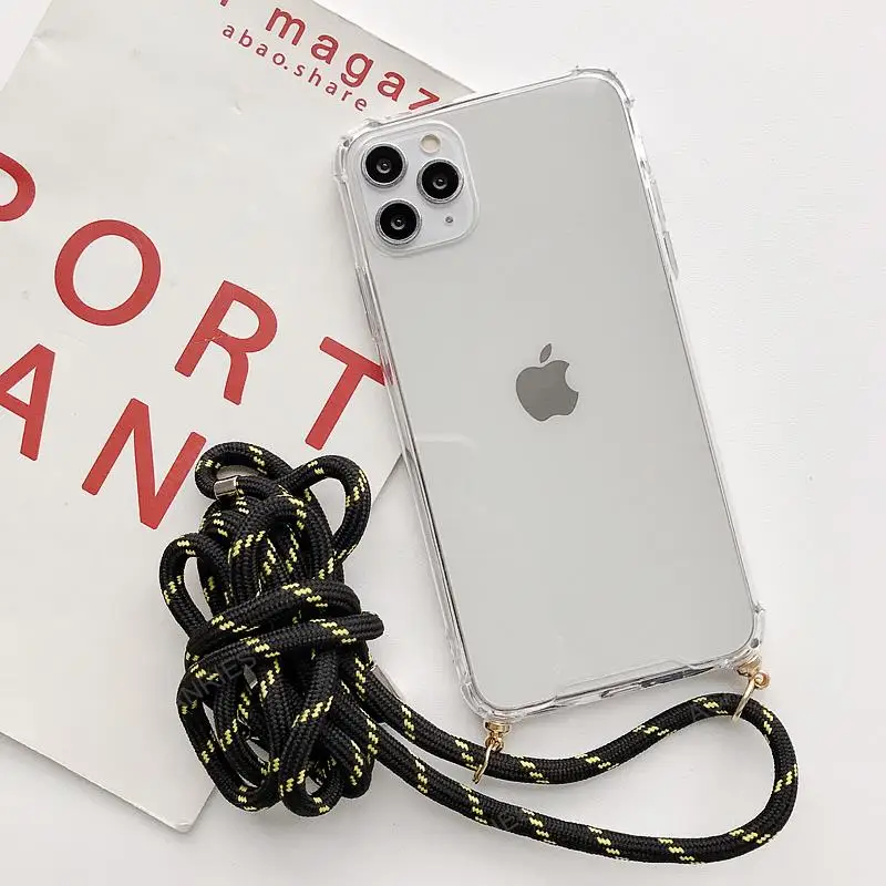 Transparent Crossbody Necklace Lanyard Case For On Xiaomi Mi 13t 12t 11t Pro cord Soft Back Cover On Mi13t Mi13 T 13Lite 13tpro